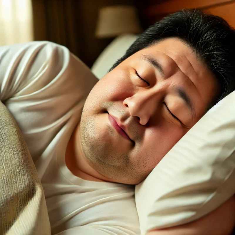 無呼吸がありそうな中年男性の画僧